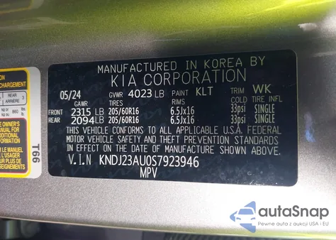 2025 Kia Soul Lx from USA, damaged, VIN KNDJ23AU0S7923946